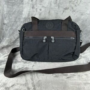 Kipling Crossbody Black Nylon Purse Lightweight Pockets Adjustable Strap‎ Casual